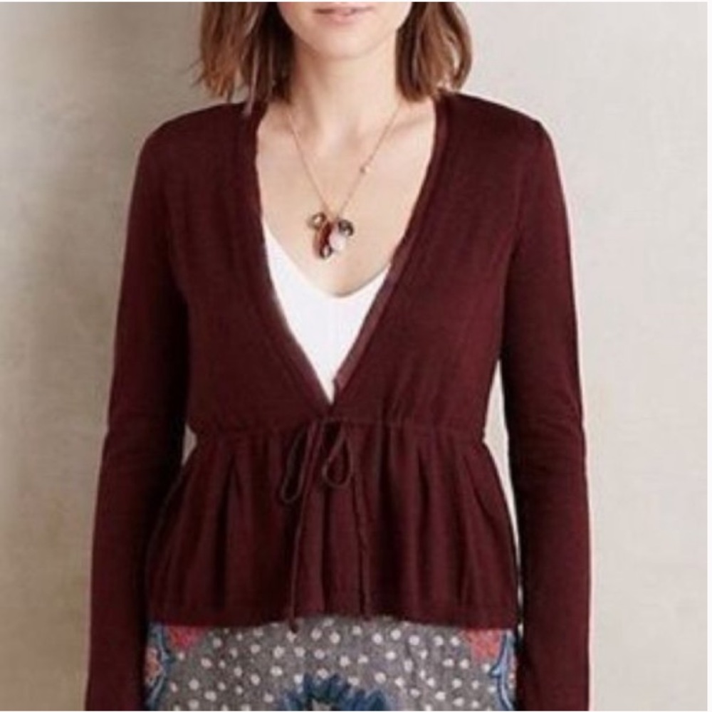 Anthropologie Angle of the North Maroon Sweater